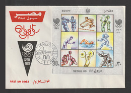 Egypt - 1988 - S/S - ( Summer Olympics Seoul 1988 ) - Cartas & Documentos