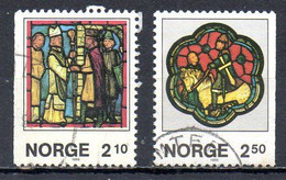 NORVEGE. N°915-6 Oblitérés De 1986. Vitraux - Verres & Vitraux