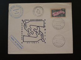 Lettre FDC 50 Ans OIT ILO Djibuti Afars & Issas 1969 (ex 6) - Briefe U. Dokumente