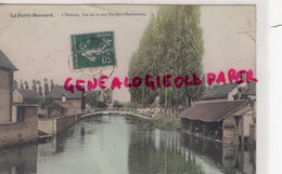 72- LA FERTE BERNARD- L' HUISNE VUE DE LA RUE DENFERT ROCHEREAU - LAVOIR  LAVEUSES- 1907  SARTHE - La Ferte Bernard