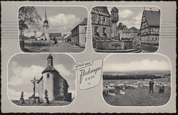 D-97650 Fladungen - Rhön - Alte Ansichten - Kirche - Brunnen - Schäfer - Mellrichstadt