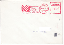 K264 Slovakia Red Meter Freistempel EMA 1993 BRATISLAVA Junior World Chess Championship Championnat Du Monde D'échecs - Briefe U. Dokumente