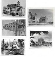 SINGAPOUR JANVIER 1946 PAGODE RUES BATIMENTS MAISONS - LOT DE 5 PHOTOS - Lugares