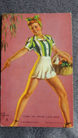 PIN UP COME ON WE RE LATE NOW A MUTUROSCOPE CARD USA DESSIN ZOE MOZERT PAS CP FEMME SEXY CUEILLETTE - Pin-Ups