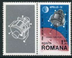 ROMANIA 1969 Apollo 12 Moon Landing Single MNH / **.  Michel 2809 - Nuevos