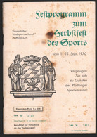 Plattling , Festprogramm Des Sports 1970 , Viel Reklame , Programmheft / Programm  !!! - Athlétisme