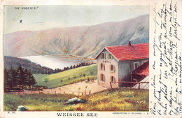WEISSER SEE-Lac Blanc-Urbeis-Orbey-Vogesen Massif Vosges-68-Haut Rhin-Illustrateur-Dessin-Dessinée-1902-Cachet Pub Hôtel - Orbey