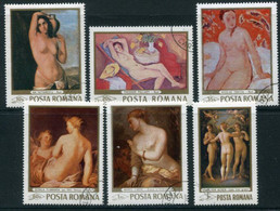 ROMANIA 1969 Nude Paintings Used  Michel 2755-60 - Gebraucht