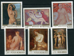 ROMANIA 1969 Nude Paintings MNH / **  Michel 2755-60 - Nuovi