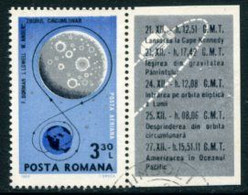 ROMANIA 1969 Apollo 8 Moon Landing Single Used.  Michel 2738 - Usado