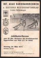 Sandbahnrennen Eggenfelden 24.03.1974 , Speedway , Programmheft / Programm / Rennprogramm !!! - Motos