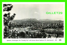 SPOKANE, WA -  VIEW OF THE CITY & MOUNT SPOKANE 35 MILES BEYOND - REAL PHOTOGRAPH - WESTERN SOUVENIRS - - Spokane