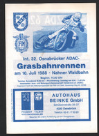 Grasbahnrennen Osnabrück 10.07.1988 , Speedway , Programmheft / Programm / Rennprogramm !!! - Motos