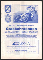 Grasbahnrennen Osnabrück 14.07.1991 , Speedway , Programmheft / Programm / Rennprogramm !!! - Motos