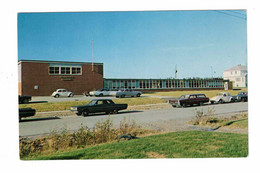 GANDER, Newfoundland, Canada, St. Joseph's Academy, Old Cars, Old Chrome Postcard - Autres & Non Classés