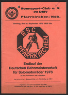 Sandbahnrennen Pfarrkirchen 1976 , Motorradrennen , Programmheft / Programm / Rennprogramm !!! - Motos