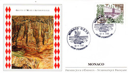 ✅ " GROTTE ET MUSEE D'ANTHROPOLOGIE " Sur Enveloppe 1er Jour De 2000 De Monaco. N° YT 2270. Parf état. FDC - Prehistorie