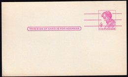 USA United States / Abraham Lincoln / Postal Stationery 4 C - Andere & Zonder Classificatie