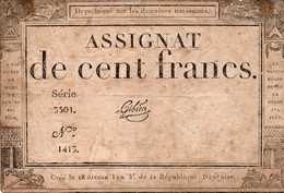 FRANCIA  ASSIGNAT 100 FRANCS 1795 P-A78 - ...-1889 Anciens Francs Circulés Au XIXème