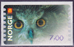 20-280 Norwegen Newvision-ATM 2002, Selfsdhesive Owl, Mi.-Nr. 5 MNH ** - Vignette [ATM]