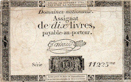 FRANCIA 10 LIVRES 1792  P-A66 - ...-1889 Tijdens De XIXde In Omloop