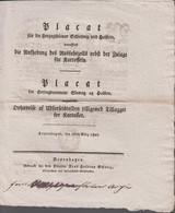 1826. DANMARK. Beautiful Placat For Hertugdommene Slesvig Og Holstein Angående Ophæve... () - JF410169 - ...-1851 Préphilatélie