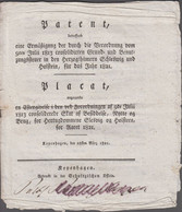 1821. DANMARK. Placat Angaaende En Eftergivelse I Den Ved Forordningen Af 9de Julii 1... () - JF410171 - ...-1851 Préphilatélie