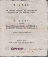 1824. DANMARK. Placat Angaaende  Thara Af Pottemager-Arbeide Og Nedsættelse Af Udførs... () - JF410175 - ...-1851 Prefilatelia