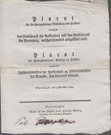 1824. DANMARK. Placat Angaaende Indførselstolden For Pokkerholt Og Udførselstolden Fo... () - JF410176 - ...-1851 Prephilately