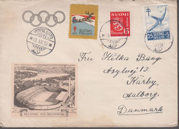 1952. SUOMI FINLAND. Official Cover HELSINKI 1952 Stadium Print And Cancelled VEITSIL... (Michel 415+) - JF410190 - Lettres & Documents