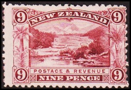 1902-1907. New Zealand.  Landscapes And Birds NINE PENCE  Perf. 11. Hinged. (MICHEL 109A) - JF410355 - Nuovi