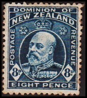 1909-1916. New Zealand. Edward VII EIGHT PENCE  Perf. 14. Hinged. (MICHEL 129CX) - JF410373 - Ungebraucht