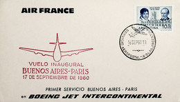 1960 Argentina 1st Air France Flight Buenos Aires - Paris - Poste Aérienne