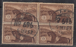 Postal Used Block Of 4 , F.P.O.  696 FPO India  Military, Jhansi Ki Rani, Queen On Horse, Royal, Women, - Franquicia Militar