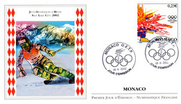 " J.O. DE SALT LAKE CITY " Sur Enveloppe 1er Jour De 2002 De Monaco. N° YT 2337. FDC - Hiver 2002: Salt Lake City