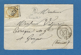 LETTRE GANGES N° 59 GC 1620 BOITE RURALES B Pas De Correspondance - 1849-1876: Klassik