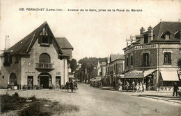 Pornichet * Avenue De La Gare * Prise De La Place Du Marché * Café " Au Bon Coin " * Magasin " à La Brodeuse " - Pornichet