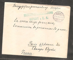 Enveloppe   Oblit   SULZE     1915 Pour La Croix Rouge  Prisonniers De Guerre - Other & Unclassified