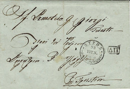 1850- Letter From SUROS ?  To TRIEST    - Rating Back 70 Red Pencil - ...-1861 Prefilatelia