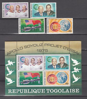 Togo 1975,4V+block,space,aerospace,ruimtevaart,luft Und Raumfahrt,de L'aérospatiale,MNH/Postfris(L3535) - América Del Norte