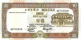 MACAO 1991 10 Pataca - P.65a  Neuf UNC - Macau