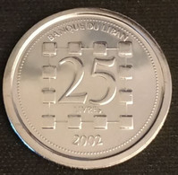 LIBAN - LEBANON - 25 LIVRES 2002 - Neuve - UNC - KM 40 - Líbano