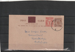 Malaya Selamban POSTAL CARD 1936 - Malayan Postal Union