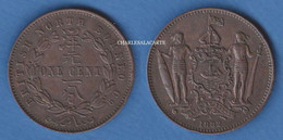 NORTH BORNEO 1882  HEATON MINT  ONE CENT  BRONZE  WARRIORS WITH SHIELD   VERY FINE CONDITION - Otros – Asia