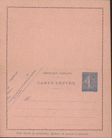 Carte Lettre Entier Semeuse Lignée 25ct Bleu Carton Saumon Storch C1 Neuve - Kaartbrieven