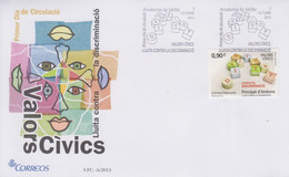 Enveloppe  FDC  1er  Jour    ANDORRA   ANDORRE    Lutte  Contre  La  Discrimination   2013 - Autres & Non Classés