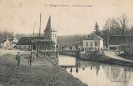 Claye Le Pont Du Canal  Cachet Train  Persan Beaumont Vers Chandelier Genie Guerre 14 Pli Vertical - Claye Souilly
