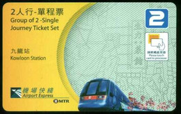 Hongkong Hong-Kong China Airport-Express Metro Fahrkarte Boleto Biglietto Ticket Billet - World