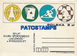 147003 POLAND 50 YEAR SPORTS CLUB CONNECTIVITY IN BYDGOSZCZ POSTAL POSTCARD - Other & Unclassified