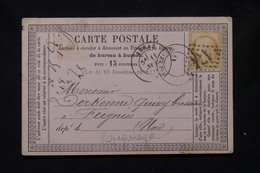 FRANCE - Carte Précurseur Avec Repiquage Commerciale De St Sauveur Lez Arras En 1875 Pour Feignies  - L 77258 - Vorläufer